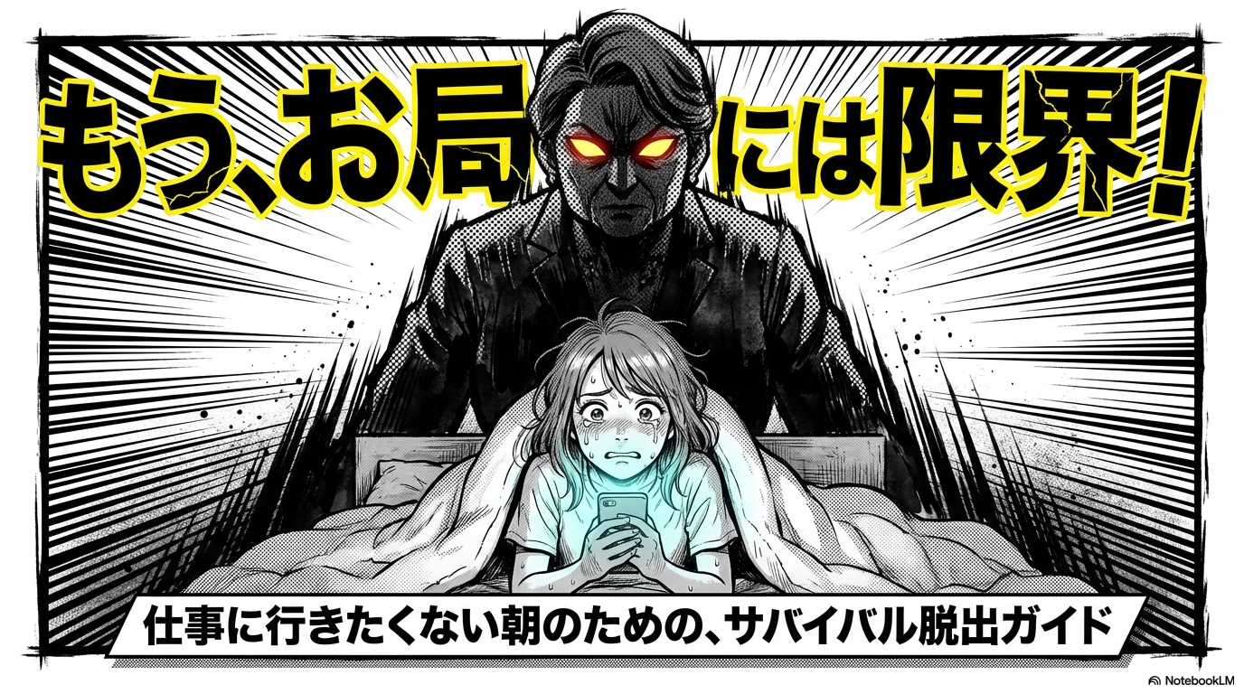 もうお局には限界だと感じて仕事に行きたくない朝のための、サバイバル脱出ガイドのタイトル画像です。